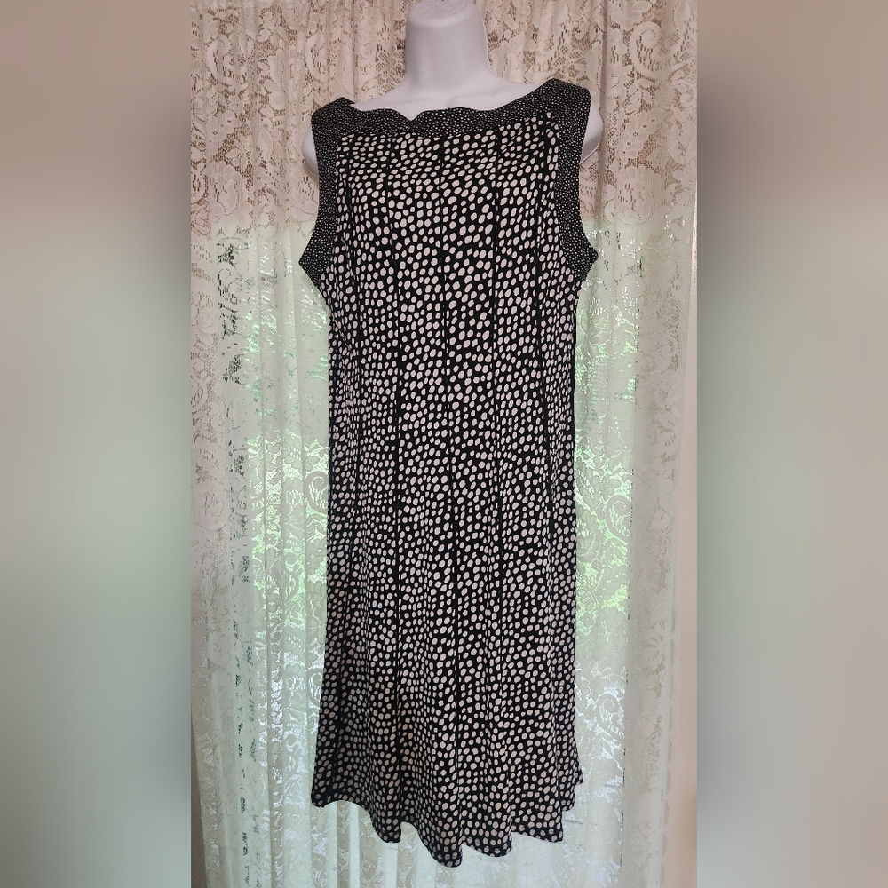 Elegant Black and White Polka Dot Dress